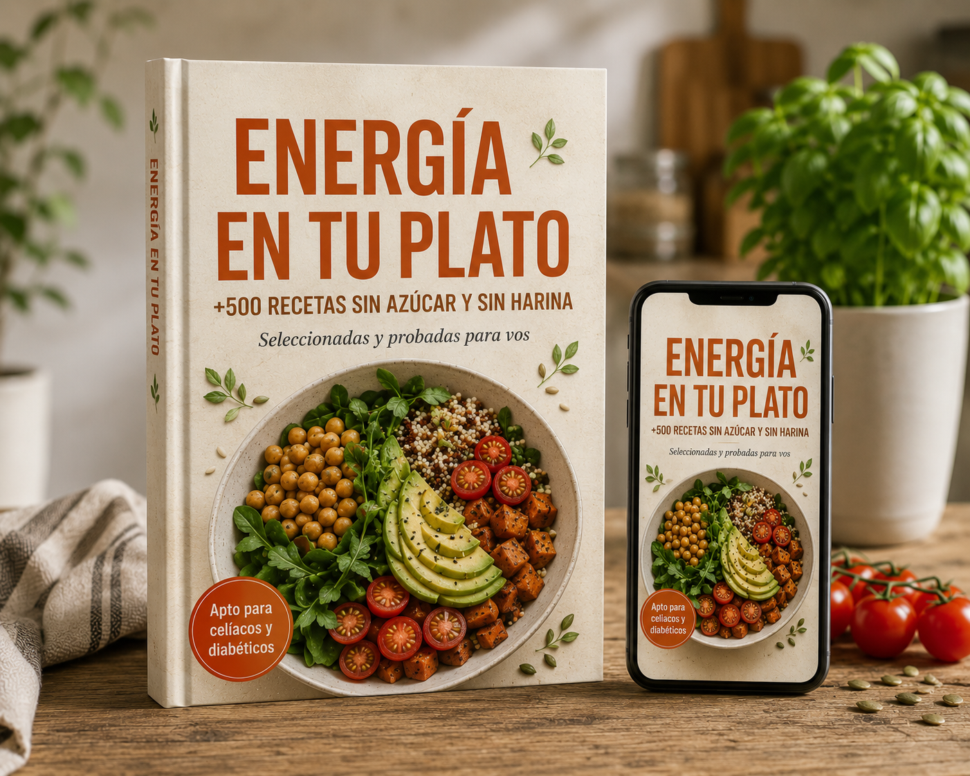 Energía en tu Plato // +500 Recetas sin azúcar y sin harina + 10 bonos de regalo 🎁
